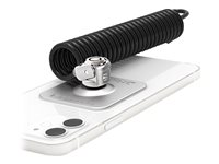 Compulocks Universal Tablet Lock with Keyed Coiled Cable Lock - Turvakaapelin lukituslevy tuotteelle tabletti - musta CL15CUTL