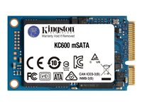 Kingston KC600 - SSD - salattu - 512 GB - sisäinen - mSATA - SATA 6Gb/s - AES 256 bittiä - Self-Encrypting Drive (SED), TCG Opal Encryption SKC600MS/512G