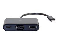 C2G USB-C to HDMI and VGA Adapter Converter with Power Delivery - Telakointiasema - USB-C / Thunderbolt 3 - VGA, HDMI 82102