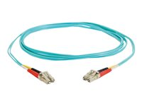 C2G LC-LC 10Gb 50/125 OM3 Duplex Multimode PVC Fiber Optic Cable (LSZH) - Verkkokaapeli - monimuoto LC (uros) to monimuoto LC (uros) - 1 m - kuituoptinen - kaksipuolinen (duplex) - 50 / 125 micron - OM3 - ei sisällä halogeenia - sinivihreä 85549