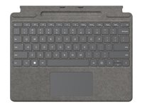 Microsoft Surface Pro Signature Keyboard - Näppäimistö - sekä kosketuslevy, kiihtyvyysmittari, Surface Slim Pen 2:n tallennus- ja latausalusta - QWERTY - pohjoismainen (tanska/suomi/norja/ruotsi) - platina - kaupallinen malleihin Surface Pro 8, Pro X 8XB-00069