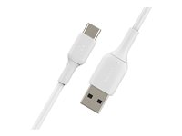 Belkin BOOST CHARGE - USB-kaapeli - 24 pin USB-C (uros) to USB (uros) - 15 cm - valkoinen CAB001BT0MWH