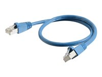 C2G Cat6a Booted Shielded (STP) Network Patch Cable - Kytkentäkaapeli - RJ-45 (uros) to RJ-45 (uros) - 1.5 m - STP - CAT 6a - valettu, piikitön, säikeinen - sininen 89909