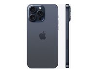 Apple iPhone 15 Pro Max - 5G älypuhelin - Kaksois-SIM / sisäinen muisti 256 Gt - OLED-näyttö - 6.7" - 2796 x 1290 pixels (120 Hz) - 3 takakameraa 48 MP, 12 MP, 12 MP - front camera 12 MP - sinuinen titaani MU7A3QN/A