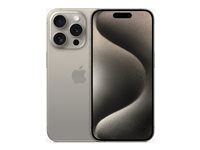 Apple iPhone 15 Pro - 5G älypuhelin - Kaksois-SIM / sisäinen muisti 256 Gt - OLED-näyttö - 6.1" - 2556 x 1179 pikseliä (120 Hz) - 3 takakameraa 48 MP, 12 MP, 12 MP - front camera 12 MP - luonnollinen titaani MTV53QN/A