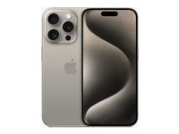 Apple iPhone 15 Pro - 5G älypuhelin - Kaksois-SIM / sisäinen muisti 512 Gt - OLED-näyttö - 6.1" - 2556 x 1179 pikseliä (120 Hz) - 3 takakameraa 48 MP, 12 MP, 12 MP - front camera 12 MP - luonnollinen titaani MTV93QN/A