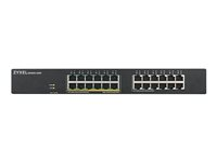 Zyxel GS1900-24EP - Kytkin - smart - 24 x 10/100/1000 (12 PoE) - telineeseen asennettava, seinään asennettava - PoE (130 W) GS1900-24EP-EU0101F