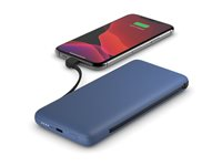 Belkin BoostCharge Plus - Virtapankki - 10000 mAh - 23 watti(a) - Fast Charge - 2 lähtöliittimet (Lightning, 24 pin USB-C) - keskiyön sininen BPB006BTBLU