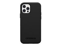 OtterBox Symmetry Series - Takakansi matkapuhelimelle - polykarbonaatti, synteettinen kumi - musta malleihin Apple iPhone 12, 12 Pro 77-65414