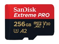 SanDisk Extreme Pro - Flash-muistikortti (microSDXC to SD -adapteri sisältyvä) - 256 Gt - A2 / Video Class V30 / UHS-I U3 / Class10 - microSDXC UHS-I SDSQXCD-256G-GN6MA