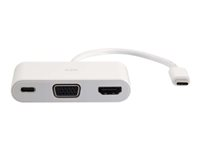 C2G USB-C to HDMI and VGA Adapter Converter with Power Delivery - Telakointiasema - USB-C / Thunderbolt 3 - VGA, HDMI 82103