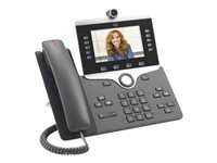 Cisco IP Phone 8845 - IP videopuhelin - sekä digikamera, Bluetooth-liitäntä - SIP, SDP - 5 linjaa - hiilenharmaa - TAA-yhteensopiva CP-8845-3PCC-K9=