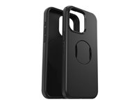 OtterBox OtterGrip Symmetry Series - Takakansi matkapuhelimelle - MagSafe-yhteensopiva - polykarbonaatti, synteettinen kumi - musta malleihin Apple iPhone 15 Pro Max 77-93170