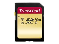 Transcend 500S - Flash-muistikortti - 128 Gt - Video Class V30 / UHS-I U3 / Class10 - SDXC UHS-I TS128GSDC500S