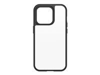 OtterBox React Series - Takakansi matkapuhelimelle - antimikrobinen - polykarbonaatti, synteettinen kumi - musta kristalli (kirkas/musta) malleihin Apple iPhone 14 Pro 77-88890