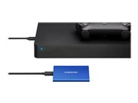 Samsung T7 MU-PC1T0H - SSD - salattu - 1 Tt - ulkoinen (kannettava) - USB 3.2 Gen 2 (USB-C liitin) - AES 256 bittiä - indigosini MU-PC1T0H/WW