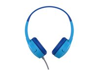 Belkin SoundForm Mini - Kuulokkeet mikrofonilla varustettu - korvien päällä - langallinen - 3,5 mm jakkiliitin - sininen AUD004BTBL