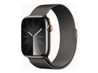 Apple Watch Series 9 (GPS + Cellular) - 45 mm - grafiitinvärinen ruostumaton teräs - älykello kanssa milanese loop - 64 Gt - Wi-Fi, Bluetooth, UWB, LTE - 4G - 51.5 g MRMX3KS/A
