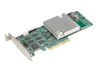 Supermicro - Tallennuslaitteen ohjain - SATA 6Gb/s / SAS 12Gb/s - RAID RAID 0, 1, 5, 6, 10, 50, 60 - SAS 12Gb/s AOC-S3908L-H8IR-16DD-O