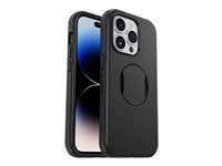 OtterBox OtterGrip Symmetry Series - Takakansi matkapuhelimelle - MagSafe-yhteensopiva - polykarbonaatti, synteettinen kumi, muovi - musta malleihin Apple iPhone 14 Pro 77-89350