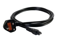 C2G Laptop Power Cord - Virtajohto - IEC 60320 C5 to BS 1363 (uros) - vaihtovirta 250 V - 50 cm - valettu - musta - Yhdistynyt kuningaskunta 80600