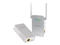 NETGEAR Powerline PLW1000 - Voimajohtosovitinsarja 1GbE, HomePlug AV (HPAV) 2.0, IEEE 1901 - Wi-Fi 5 - Dual Band - seinäpistorasiaan kytkettävä - sekä NETGEAR PowerLINE 1000 Adapter (PL1000) PLW1000-100PES