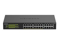 NETGEAR GS324P - Kytkin - hallitsematon - 16 x 10/100/1000 (PoE+) + 8 x 10/100/1000 - telineeseen asennettava, työpöytä - PoE+ (190 W) GS324P-100EUS