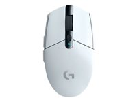 Logitech G G305 - Hiiri - optinen - 6 painiketta - langaton - 2.4 GHz - USB johdoton vastaanotin - valkoinen 910-005292