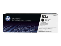 HP 83A - 2 pakettia - musta - alkuperäinen - LaserJet - väriainekasetti (CF283AD) malleihin LaserJet Pro M201, M202, MFP M125, MFP M127, MFP M225 CF283AD