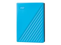 WD My Passport WDBPKJ0040BBL - Kiintolevyasema - salattu - 4 Tt - ulkoinen (kannettava) - USB 3.2 Gen 1 - AES 256 bittiä - sininen WDBPKJ0040BBL-WESN