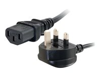 C2G Universal Power Cord - Virtajohto - BS 1363 (uros) to power IEC 60320 C13 - 3 m - valettu - musta 88514