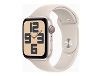 Apple Watch SE (GPS + Cellular) - 2. sukupolvi - 44 mm - tähtivalkoinen - älykello kanssa urheiluranneke - fluoroelastomeeri - tähtivalkoinen pannan koko: S/M - 32 Gt - Wi-Fi, Bluetooth, LTE - 4G - 33 g MRGU3KS/A