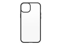 OtterBox React Series - Takakansi matkapuhelimelle - antimikrobinen - polykarbonaatti, synteettinen kumi - musta kristalli (kirkas/musta) malleihin Apple iPhone 14 Plus 77-88874