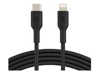 Belkin BOOST CHARGE - Salamakaapeli - 24 pin USB-C uros to Lightning uros - 1 m - musta - USB-virransyöttö (18 W) CAA003BT1MBK