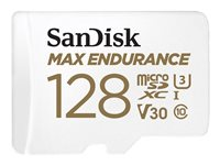 SanDisk Max Endurance - Flash-muistikortti (microSDXC to SD -adapteri sisältyvä) - 128 Gt - Video Class V30 / UHS-I U3 / Class10 - microSDXC UHS-I SDSQQVR-128G-GN6IA