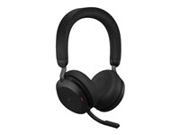 Jabra Evolve2 75 - Kuulokkeet + mikrofoni - korvien päällä - Bluetooth - langaton - aktiivinen melunpoisto - USB-C - melua vaimentava - musta - optimoitu UC:lle 27599-989-889