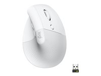 Logitech Lift Vertical Ergonomic Mouse - Pystyhiiri - ergonominen - optinen - 6 painiketta - langaton - Bluetooth, 2.4 GHz - Logitech Logi Bolt USB-vastaanotin - luonnonvalkoinen 910-006475