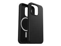 OtterBox Symmetry Series - Takakansi matkapuhelimelle - antimikrobinen - MagSafe-yhteensopiva - polykarbonaatti, synteettinen kumi, hopeafosfaattilasi - musta malleihin Apple iPhone 15 Pro 77-94123
