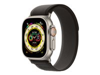 Apple Watch Ultra - 49 mm - titanium - älykello kanssa Trail-ranneke - pehmeä kaksikerroksinen nailon - musta/harmaa pannan koko: S/M - 32 Gt - Wi-Fi, LTE, UWB, Bluetooth - 4G - 61.3 g MQFW3KS/A