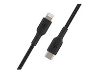 Belkin BOOST CHARGE - Salamakaapeli - 24 pin USB-C uros to Lightning uros - 1 m - musta - USB-virransyöttö (18 W) CAA004BT1MBK