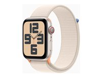 Apple Watch SE (GPS + Cellular) - 2. sukupolvi - 44 mm - star white - älykello kanssa urheiluranneke - tekstiili - star white - 32 Gt - Wi-Fi, LTE, Bluetooth - 4G - 33 g MRH23KS/A