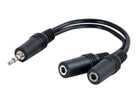 C2G Value Series Y-Cable - Audio adapteri - mini-phone stereo 3.5 mm uros to mini-phone stereo 3.5 mm naaras - 15 cm - suojattu - musta 80137