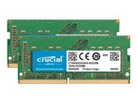 Crucial - DDR4 - pakkaus - 64 Gt: 2 x 32 Gt - SO-DIMM 260-pin - 2666 MHz / PC4-21300 - CL19 - 1.2 V - puskuroimaton - non-ECC malleihin Apple iMac (vuoden 2019 alku); Mac mini (syksy 2018) CT2K32G4S266M
