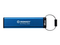 Kingston IronKey Keypad 200 - USB Flash-asema - salattu - 8 Gt - USB 3.2 Gen 1 IKKP200/8GB