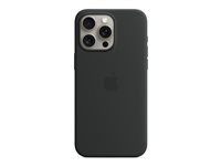 Apple - Takakansi matkapuhelimelle - MagSafe-yhteensopiva - silikoni - musta malleihin iPhone 15 Pro Max MT1M3ZM/A