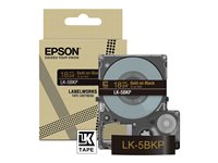 Epson LabelWorks LK-5BKP - Metallinen - kulta mustalla - Rulla (1,8 cm x 9 m) 1 kasetti(a) ripustuslaatikko - nauhakasetti malleihin LabelWorks LW-C410, LW-C610 C53S672095
