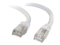 C2G Cat6a Booted Shielded (STP) Network Patch Cable - Kytkentäkaapeli - RJ-45 (uros) to RJ-45 (uros) - 10 m - STP - CAT 6a - valettu, piikitön, säikeinen - valkoinen 89941