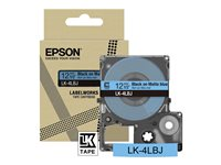 Epson LabelWorks LK-4LBJ - Black ja matta sininen - Rulla (1,2 cm x 8 m) 1 kasetti(a) ripustuslaatikko - teippi C53S672080