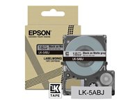 Epson LabelWorks LK-5ABJ - Matta - musta mattaharmaalla - Rulla (1,8 cm x 8 m) 1 kasetti(a) ripustuslaatikko - teippi malleihin LabelWorks LW-C410, LW-C610 C53S672087