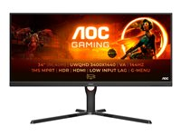AOC Gaming U34G3XM - G3 Series - LED-näyttö - pelaaminen - 34" - 3440 x 1440 UWQHD @ 144 Hz - VA - 300 cd/m² - 3000:1 - HDR10 - 1 ms - 2xHDMI, DisplayPort - musta, punainen U34G3XM/EU